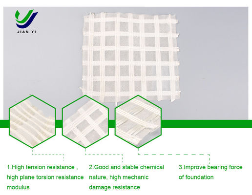 คุณภาพ  Ecological Protection Glass Fiber Geogrid 30-80kN/m For Water Conservancy โรงงาน