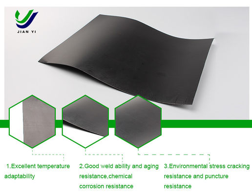คุณภาพ  Anti Seepage HDPE Smooth Geomembrane Waterproof 2mm Thickness โรงงาน