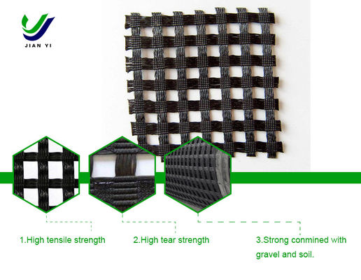 ความแข็งแรงในการฉีกรอยสูง Bi-Axial พลาสติก Geogrid การป้องกันถนนที่ดีขึ้น