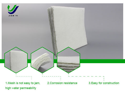 80% ความต้านทานแสงสว่าง UV สายใยสั้น Geotextile สําหรับฝังเก็บขยะ