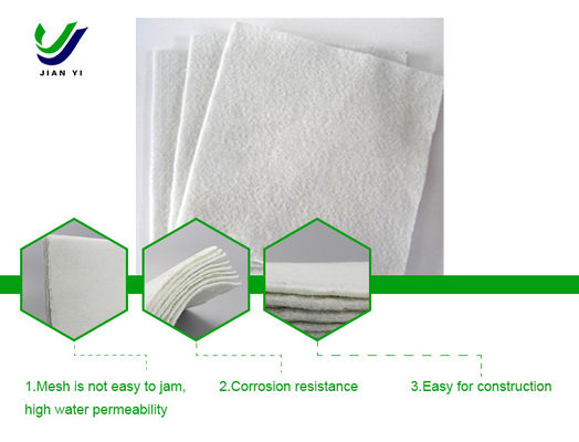 การระบายน้ํา สายใยสั้น Geotextile ที่ทนทานต่อกรดและอัลคาลี