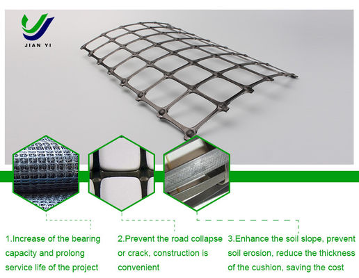 อายุยาว Bi-Axial พลาสติก Geogrid สําหรับสนามบิน Wharf Foundation การเสริม