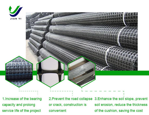 ความแข็งแรงสูง Biaxial PP Geogrid ทนต่อสารเคมีสําหรับพื้นดินอ่อน