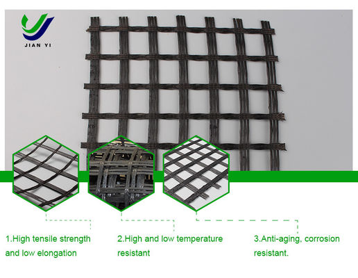 Anti Aging Geogrids ไฟเบอร์กล๊าส สําหรับ Asphalt ซีเมนต์