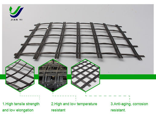 ความทนทานต่อการแก่ตัว ไฟเบอร์กลาส Geogrids 12 ~ 50 มม × มม สําหรับรันเวย์สนามบิน