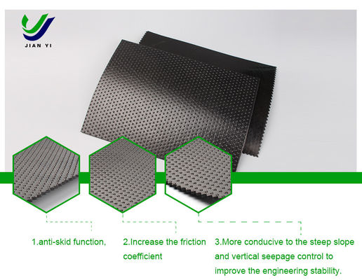 50m ~ 100m HDPE Geomembrane ที่มีเนื้อเยื่อสําหรับการแก้ไขการลดลื่นและการลดลื่น