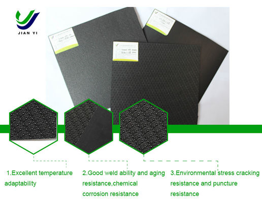 HDPE คอลัมน์จุดผิวค่อนข้างหยาบ Geomembrane ความแข็งแรงสูง
