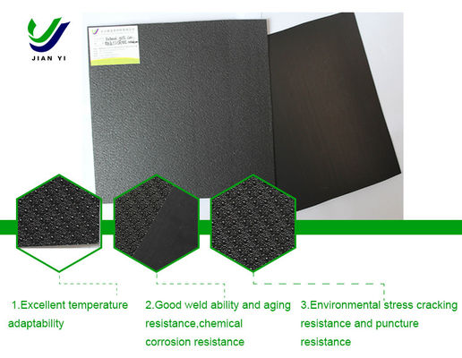 คอลัมน์จุดผิวค่อนข้างค่อนข้าง HDPE เนื้อเยื่อ Geomembrane แอนติสลิป Anti Seepage