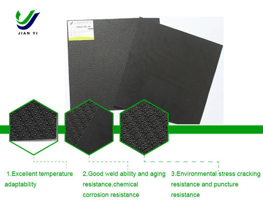 คอลัมน์จุดหยาบ HDPE Geomembrane มีเนื้อเยื่อมีความกว้าง 6m-8m