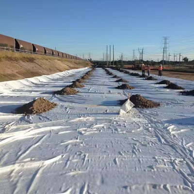 เนื้อผ้าป้องกันการเสริมเหล็กที่ยั่งยืนที่มีเนื้อผงจีโอเท็กสไตล์สีดํา ความกว้าง 2-6m